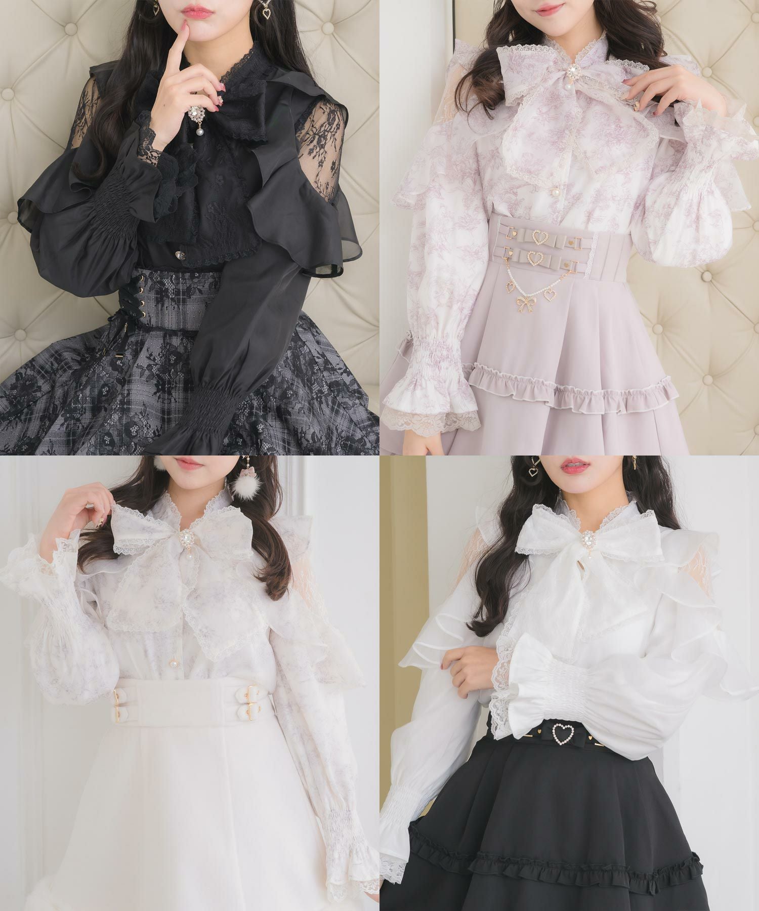 ボウタイリボンラッフルブラウス | Rlab store