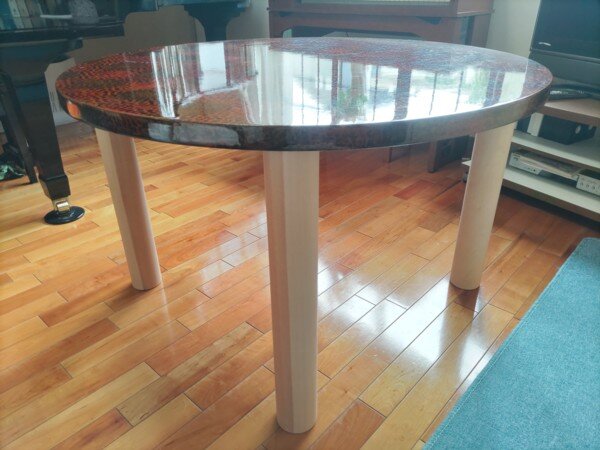 津軽塗座卓のテーブル:工房通信 | 木製家具脚テーブル脚専門 奥谷