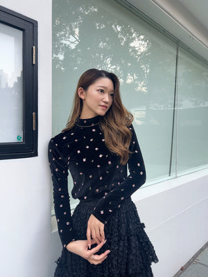 FLOWER VELOR TOPS – Rosy luce