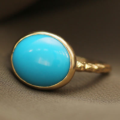 限定1本 K10YG ターコイズ トルコ石 リング 11号 サイズ変更承ります