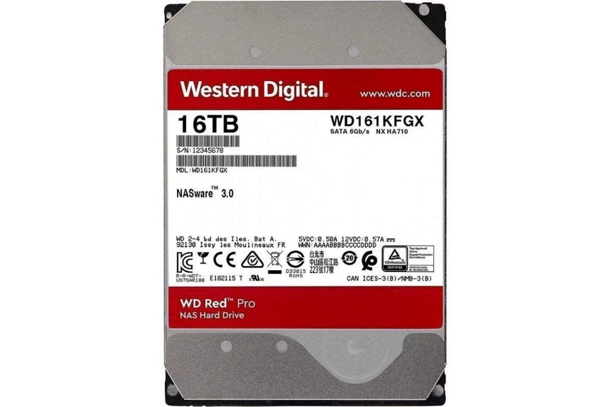 Жесткий диск WD Red Pro WD161KFGX, 16ТБ, HDD, SATA III, 3.5 E2S (в