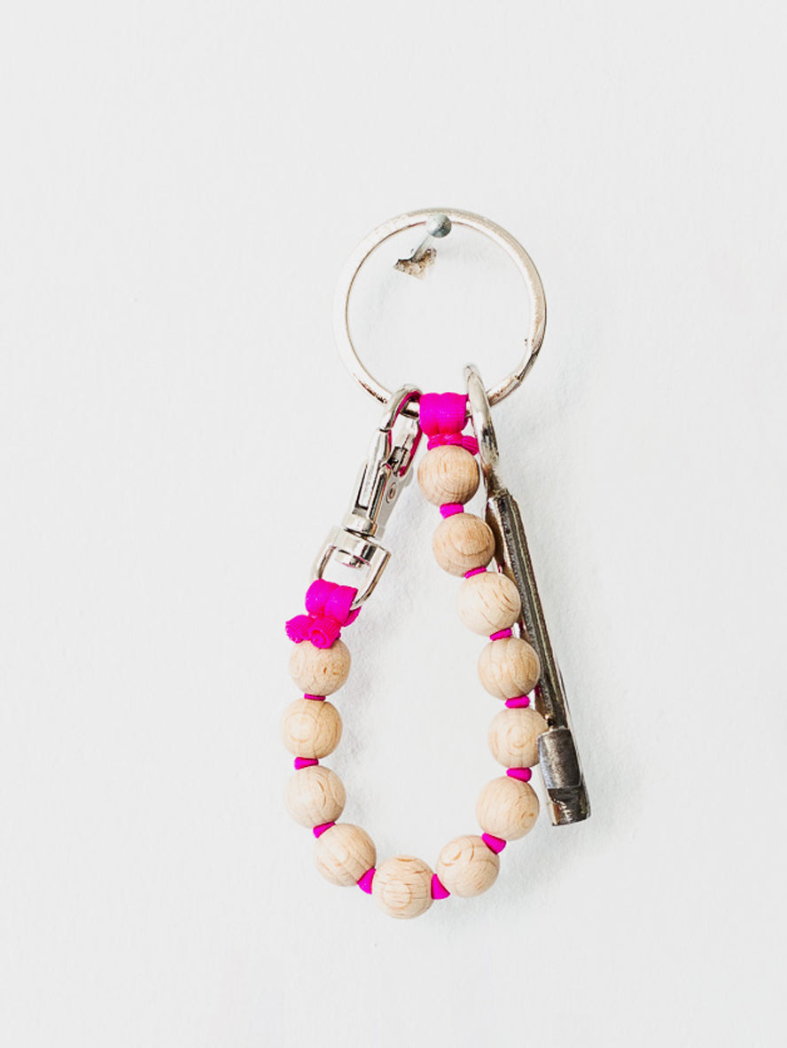 Ina Seifart | Natural and Pink Short Perlen Keychain – Roztayger