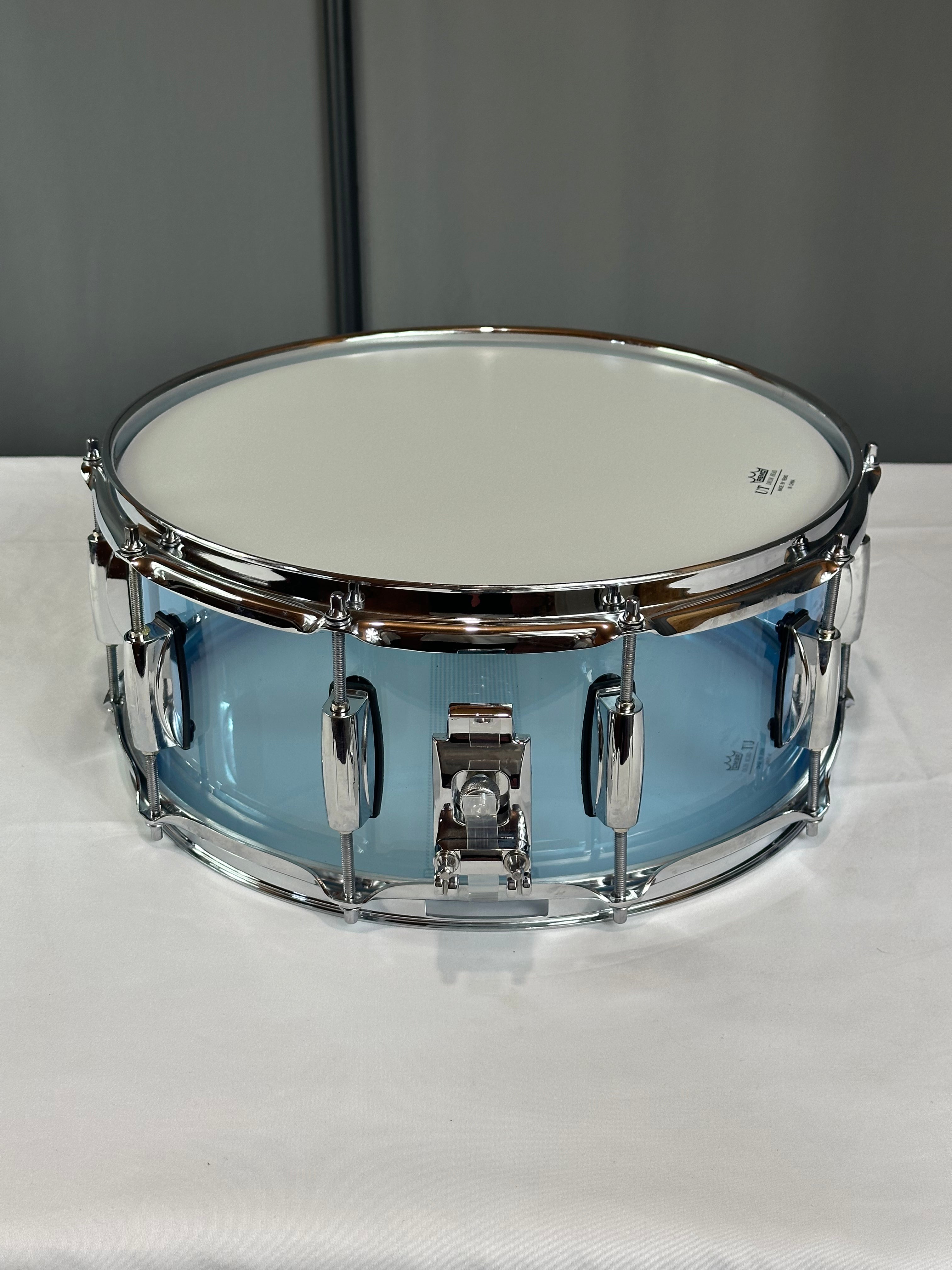 Transparent Blue Acrylic Snare Drum SD14x6-TB – RL Drums