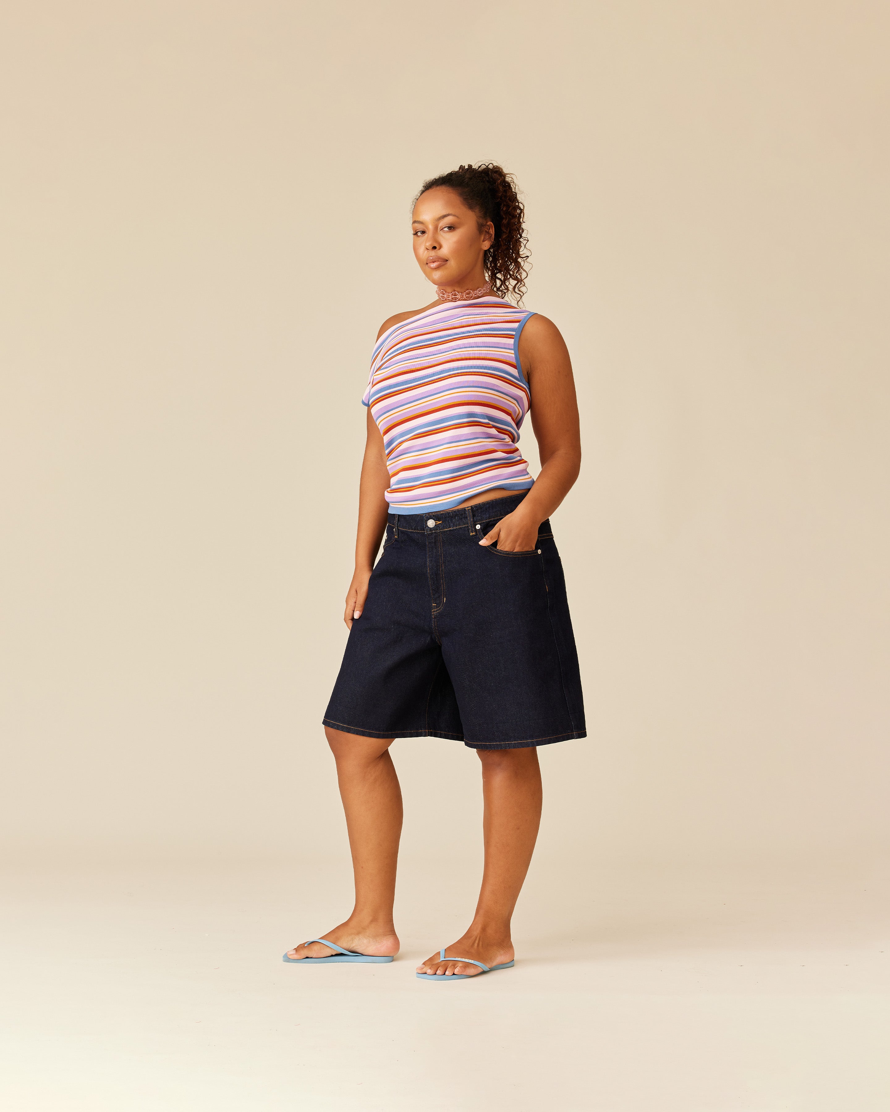 EMMA KNIT TOP LILAC SUNSET STRIPE | RUBY