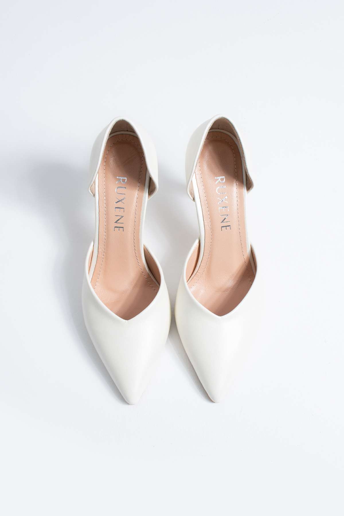 LOTUS Pointed Toe Pearl Color Stiletto Wedding Shoes - Ruxene