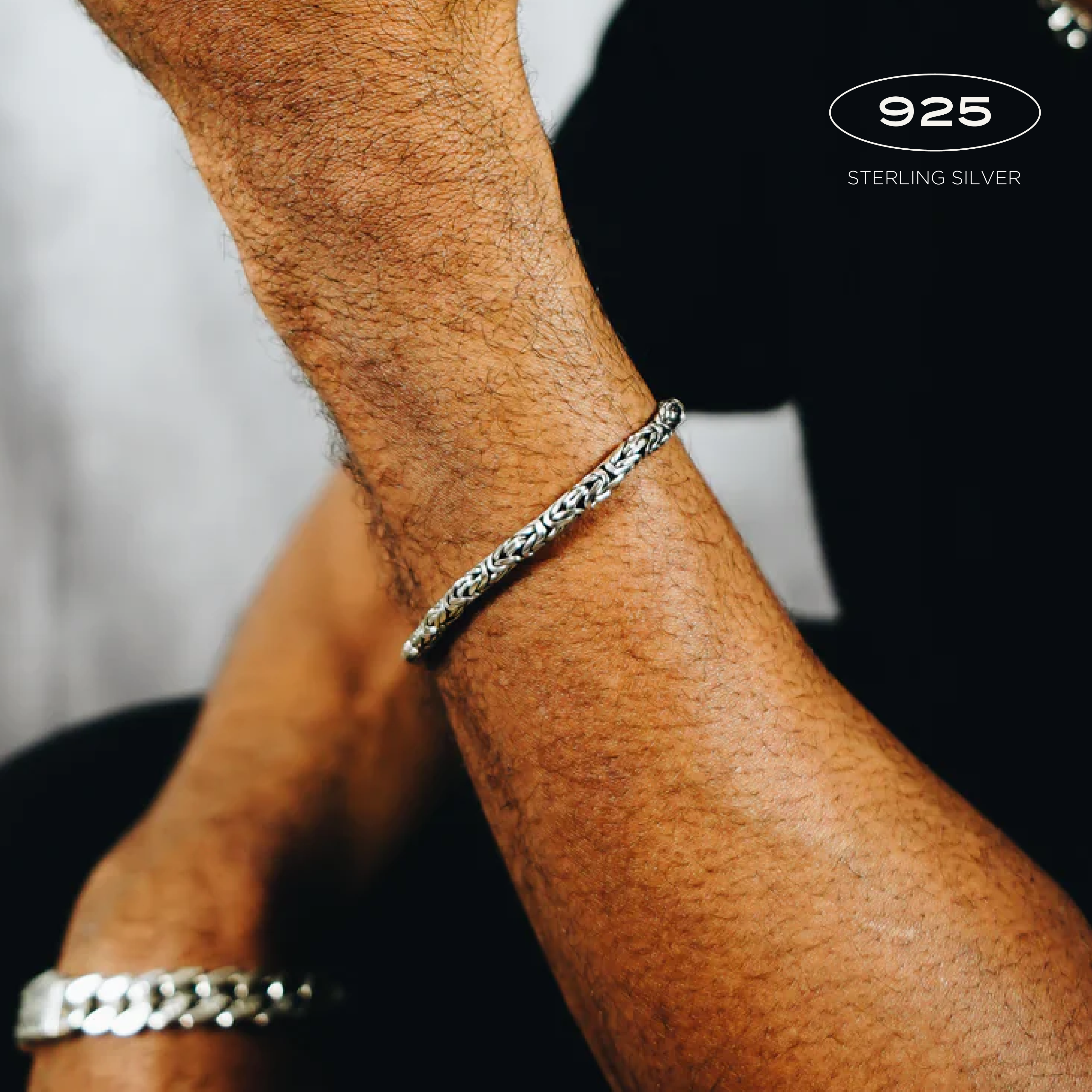 4mm Sterling Silver Byzantine Bracelet - Handcrafted in Bali