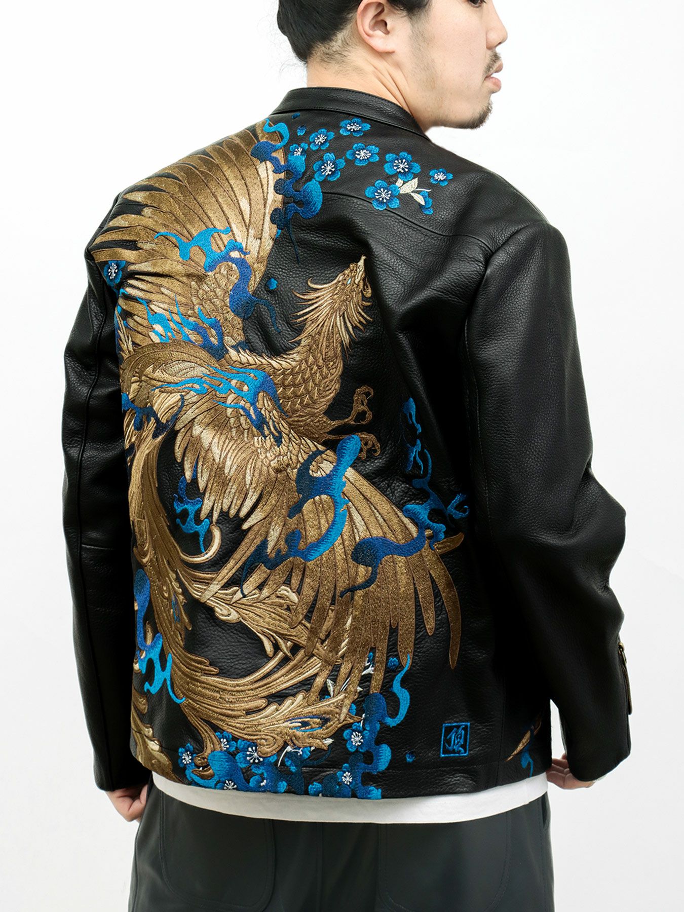 ≪20%OFF≫【百花繚乱】“枝垂れ桜と月兎”総刺繍リバーシブルスカジャン