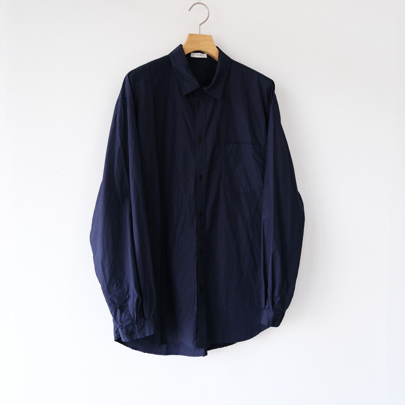 ATON - Suvin Broad Washed Shirt -シャツ-（Navy / ネイビー