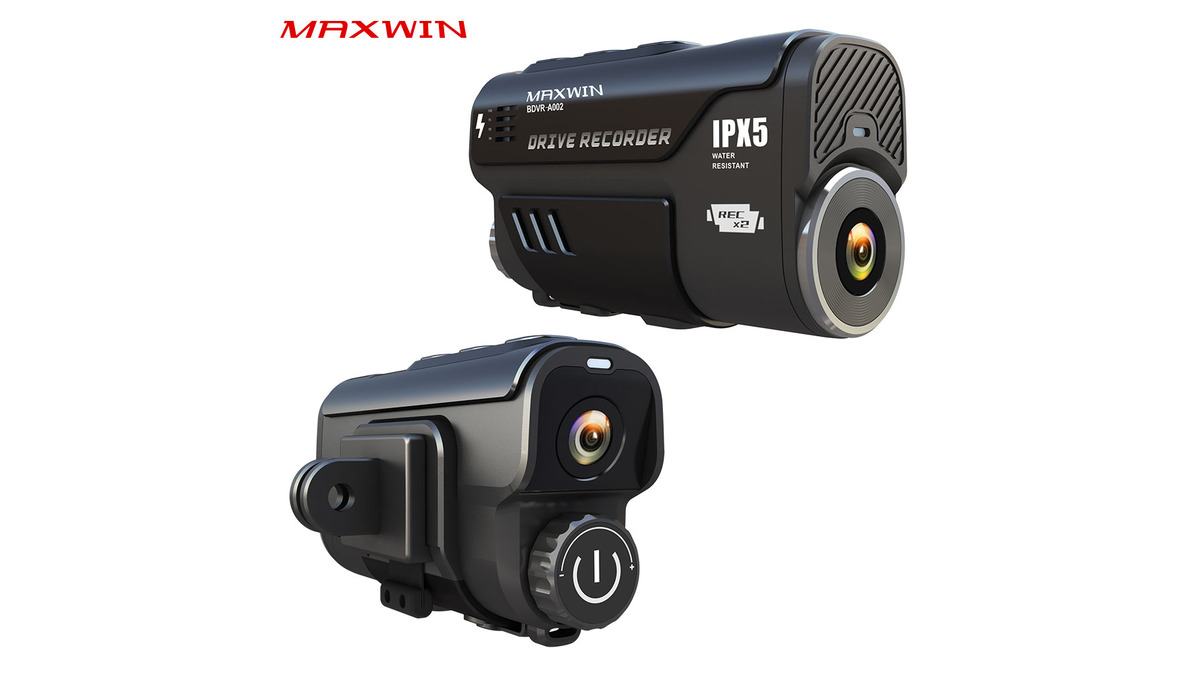 MAXWIN史上最高スペックの2輪車用・前後同時録画ドライブレコーダー