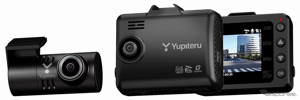 ユピテル、超高感度＆超広角の前後2カメラドラレコ発売へ---販路別