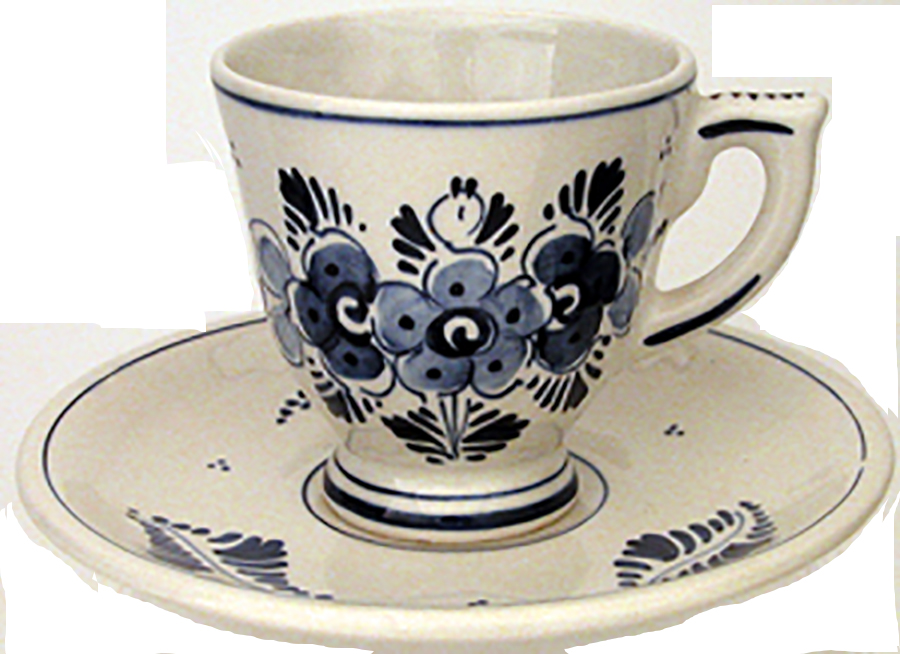 DeWit Handpainted Delft Tea Cup and Saucer
