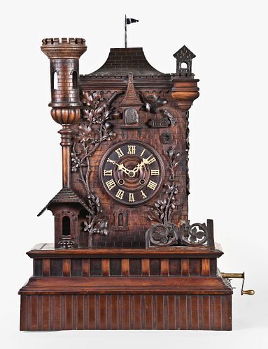 Gordian Hettich & Sohn, Gothic architectural cuckoo shelf clock