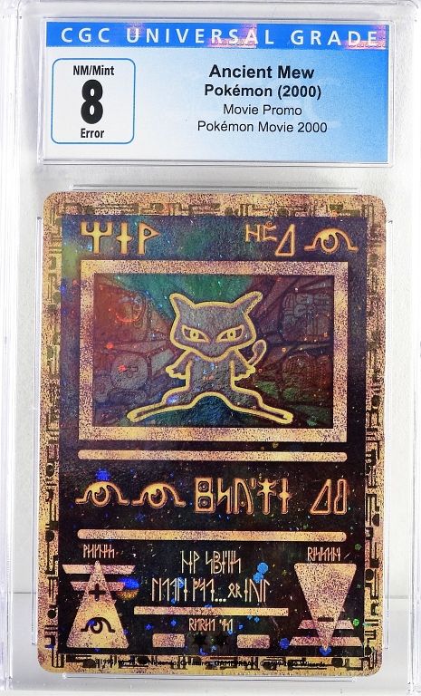 Pokemon Movie Promo Ancient Mew Crimp Error CGC 8 sold at auction