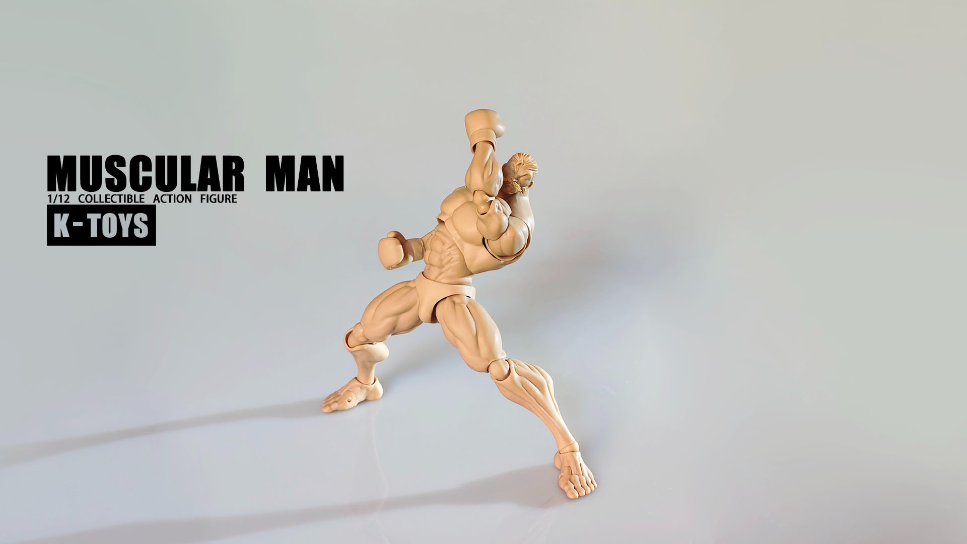 K-Toys 1/12スケール 可動フィギュア 筋肉質男性素体 KT01B ノーマル肌