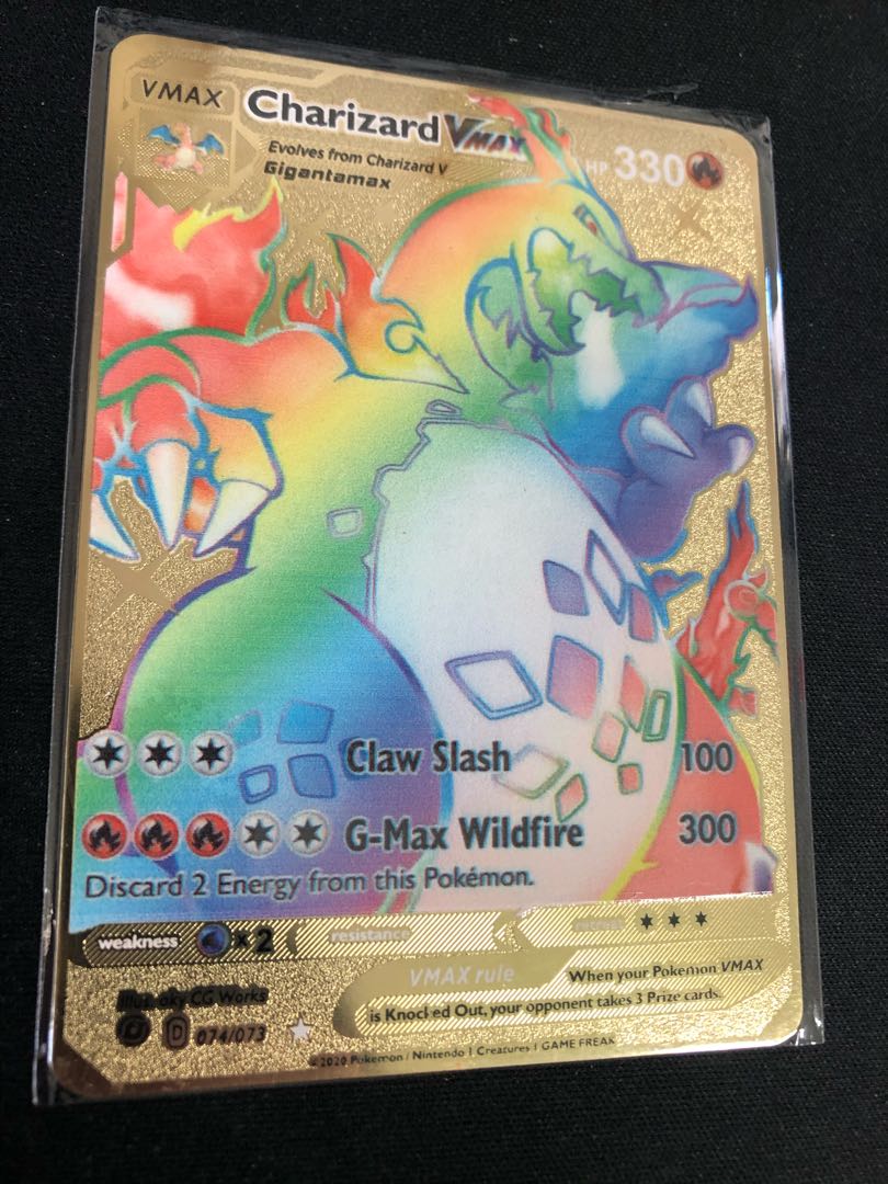 ポケモンカード レインボーリザードン Vmax海外版金属カード 1枚の通販