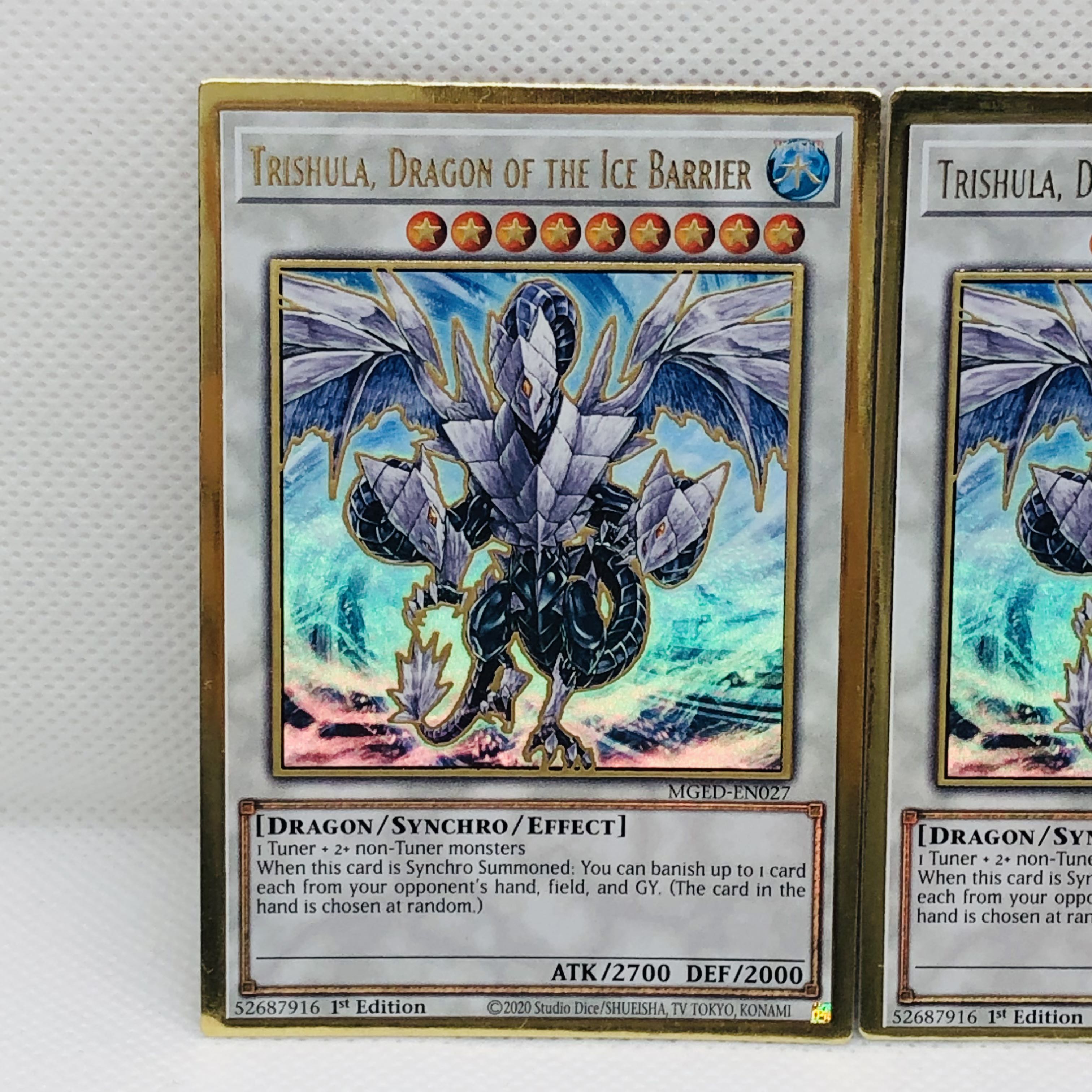 遊戯王 英語版 氷結界の龍 トリシューラ プレミアムゴールドレア 3枚 3