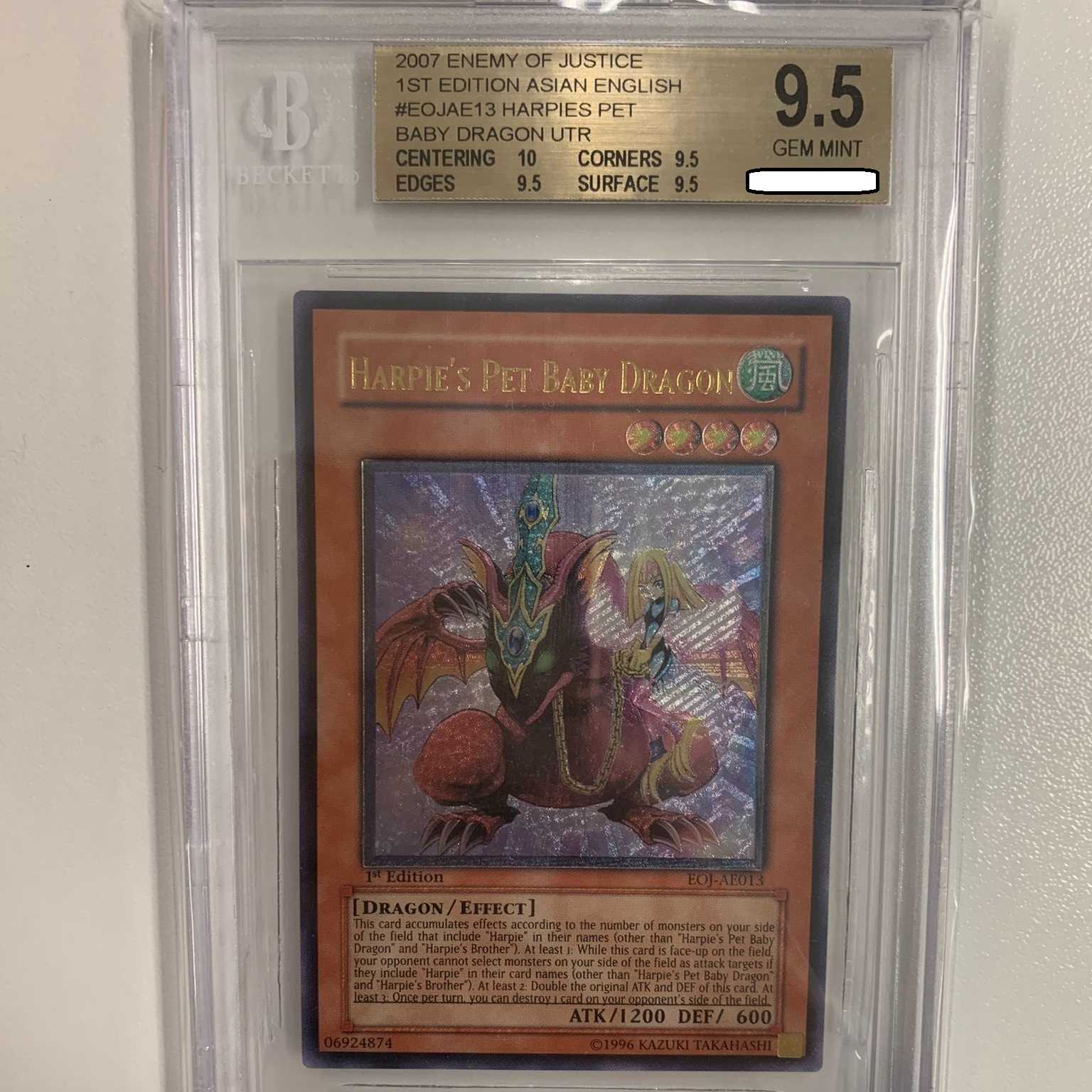 BGS 遊戯王 ハーピィズペット仔竜 旧アジア版 レリーフ AOJ-AE013 1枚