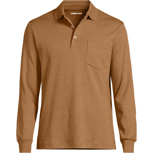 Men's Long Sleeve Cotton Supima Polo Shirt | Lands' End