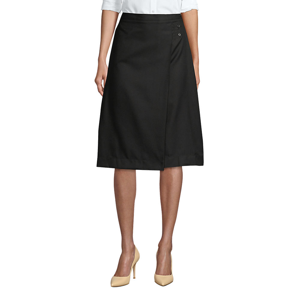 Women's Solid A-line Skirt Below the Knee | Lands' End
