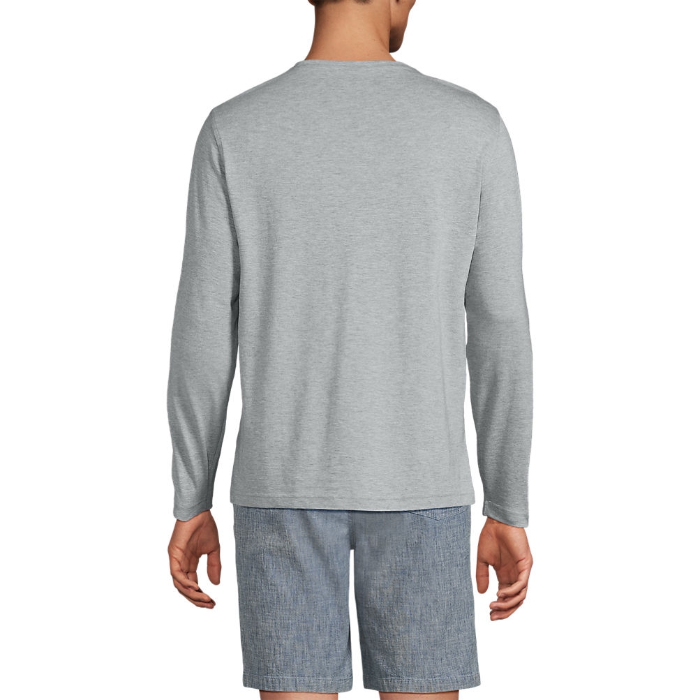 Men's Long Sleeve Cotton Supima Henley | Lands' End
