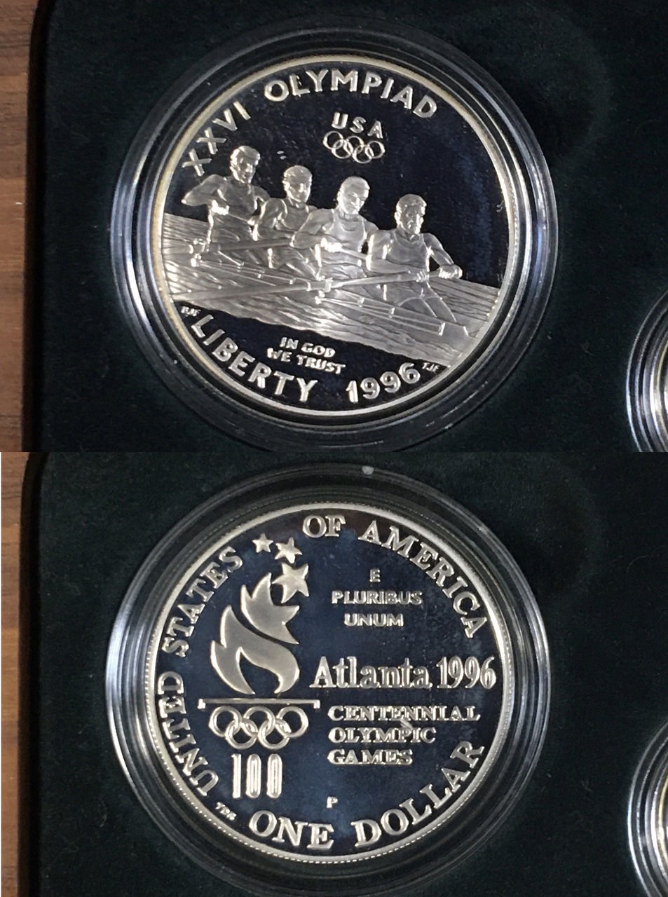 米国 1996年 アトランタオリンピック記念プルーフ金銀貨 4種セット 木