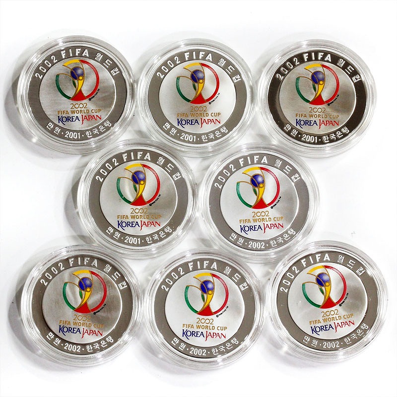 日韓2002ワールドカップ記念 金銀銅フルーセット(全種14枚セット