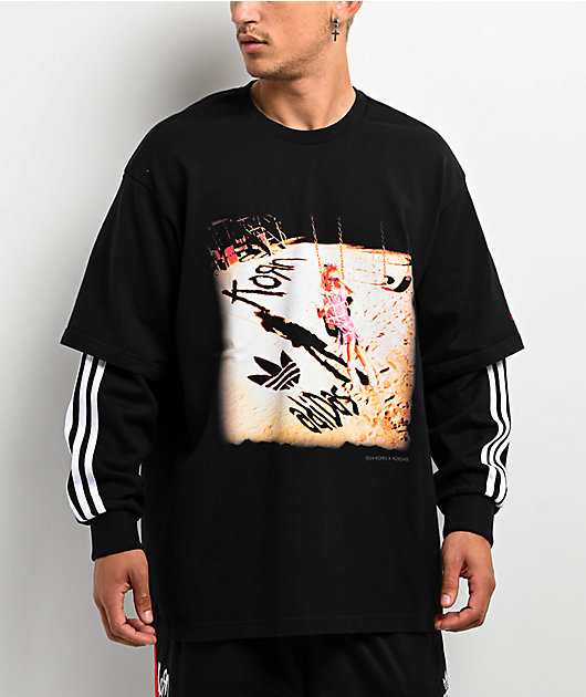 adidas x Korn Black 2fer Long Sleeve T-Shirt | Zumiez