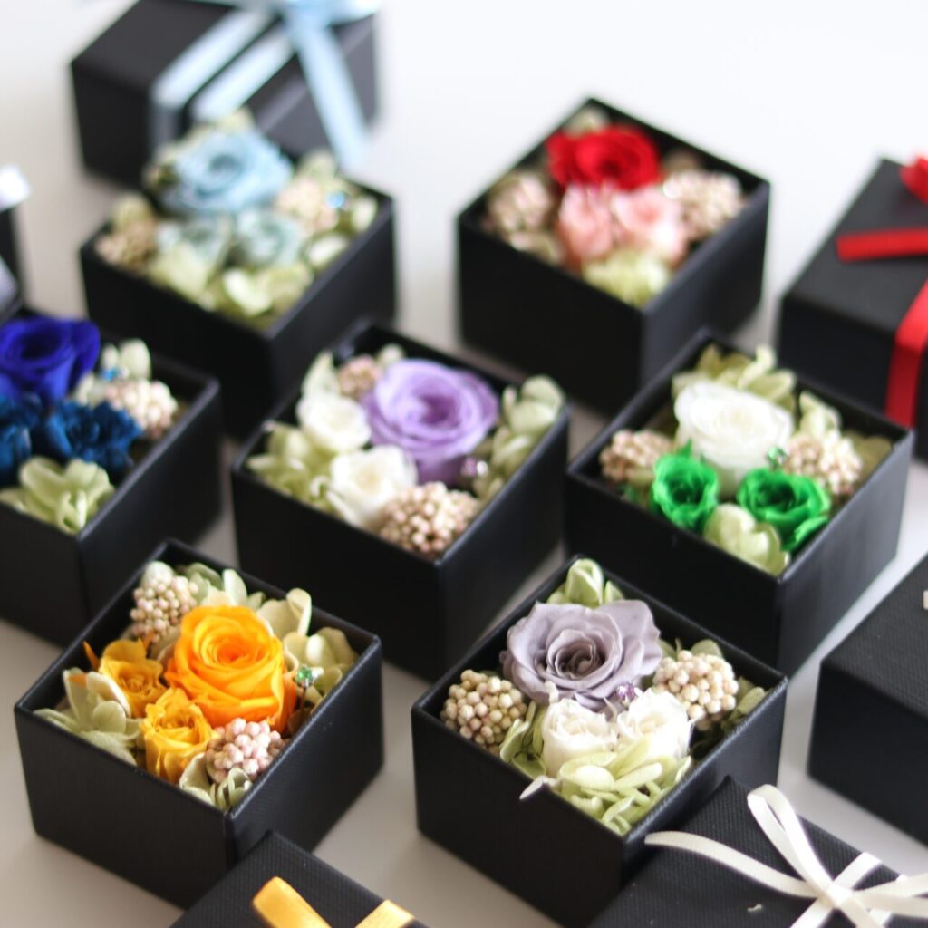 基本のボックスアレンジメント【プリザーブドフラワー