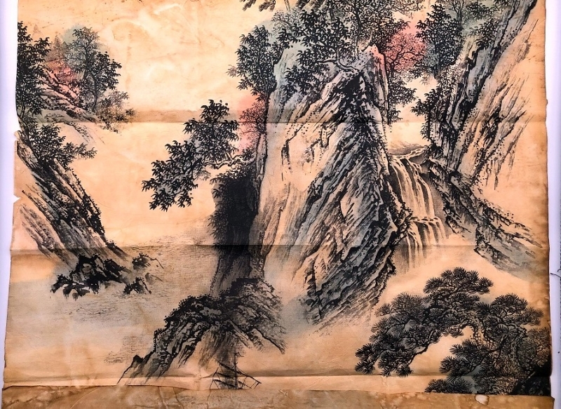 馬元馭 山水図 】 紙本捲り 121×65cm 清朝（18世紀初期） 金陵博物院