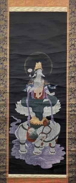 仏画（普賢菩薩）紙本 掛軸（Buddha Buda）|サムライオークション