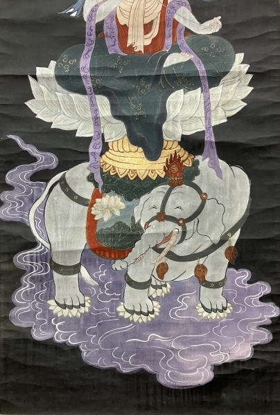 仏画（普賢菩薩）紙本 掛軸（Buddha Buda）|サムライオークション