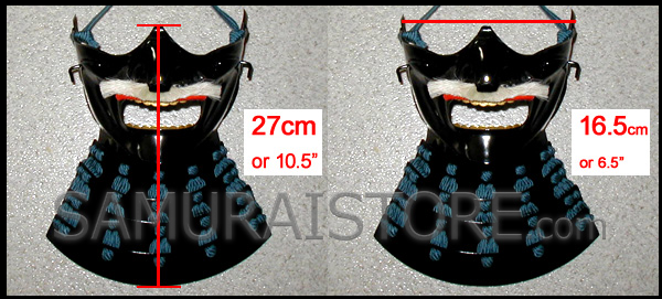 面頬 (鉄製 烈勢面) 赤塗り紺糸 即納可能品 - サムライストア SAMURAI