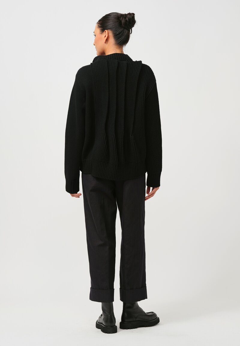 Sacai Wool Knit Blouson Jacket in Black | Santa Fe Dry Goods