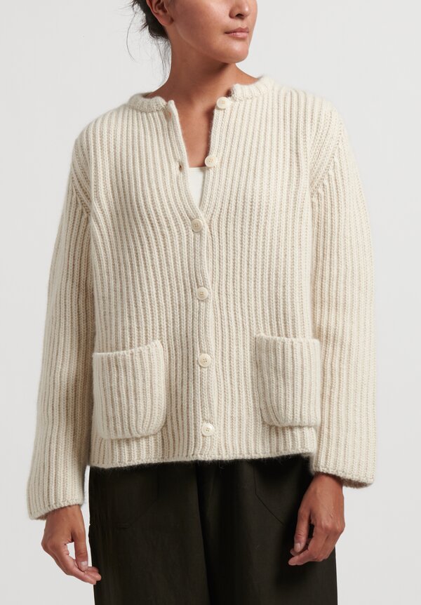 Casey Casey Angora Wool Cardigan in Natural | Santa Fe Dry Goods