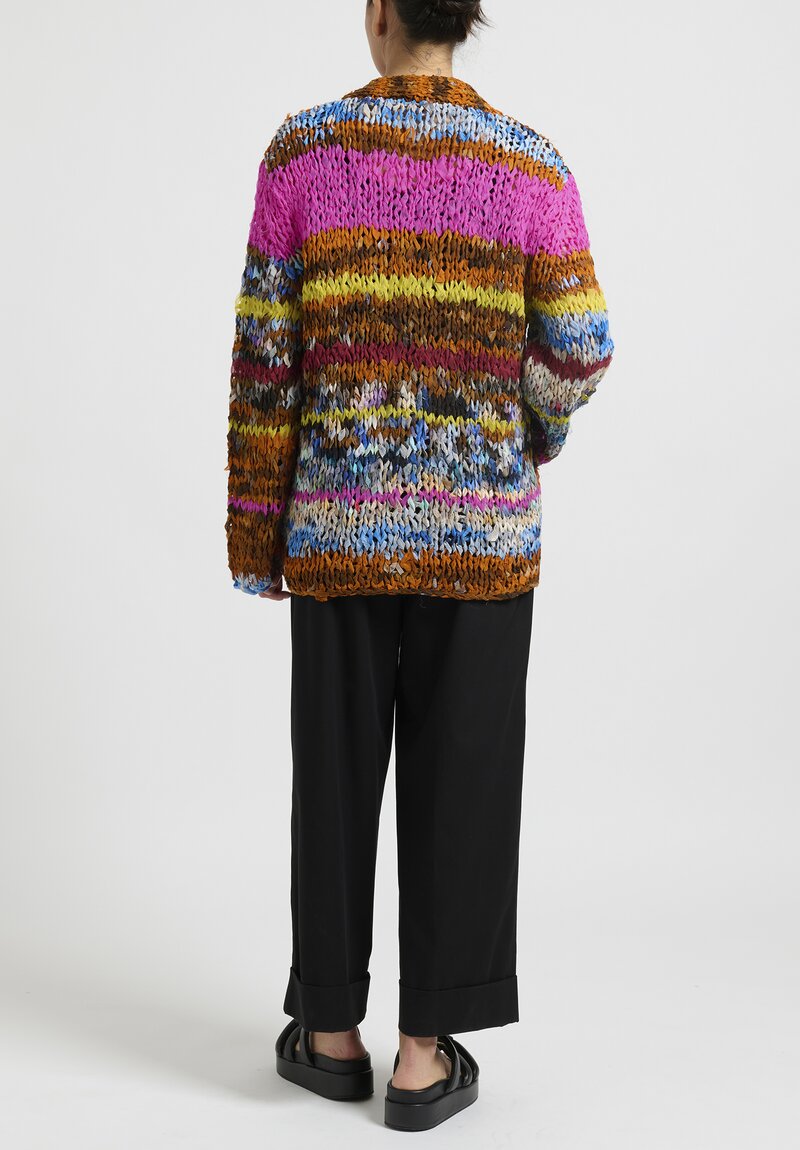 Dries Van Noten ''Jezebel'' Cardigan in Rust Multicolor | Santa Fe