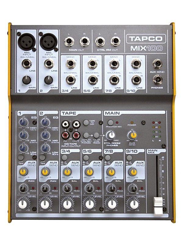 Tapco Mix 100 10-Channel Ultra Compact Analog Mixer - Sandman