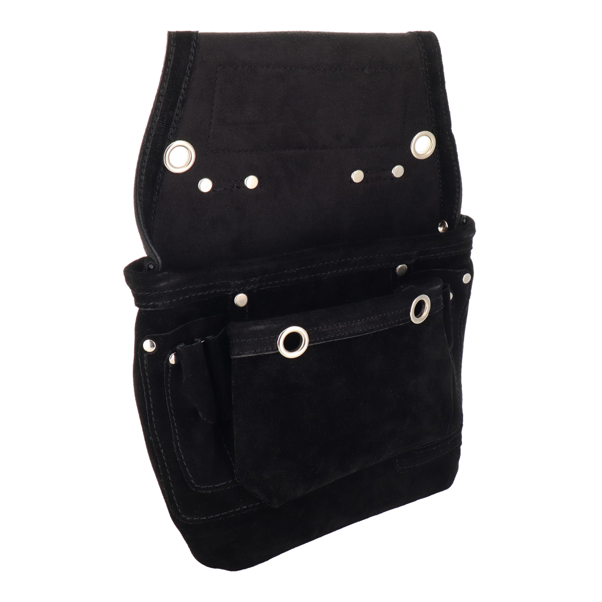 DSL-01BK 作業ベルト・収納袋 釘袋 スエード本革釘袋 1段 ブラック