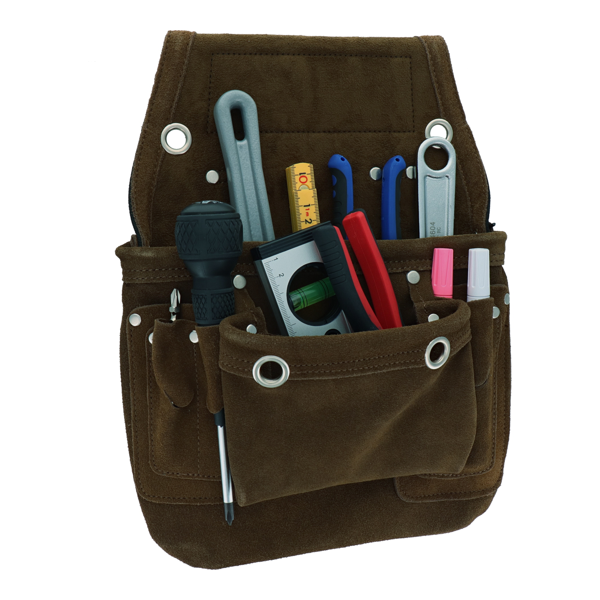 DSL-01NB 作業ベルト・収納袋 釘袋 スエード本革釘袋 1段 ネイビー