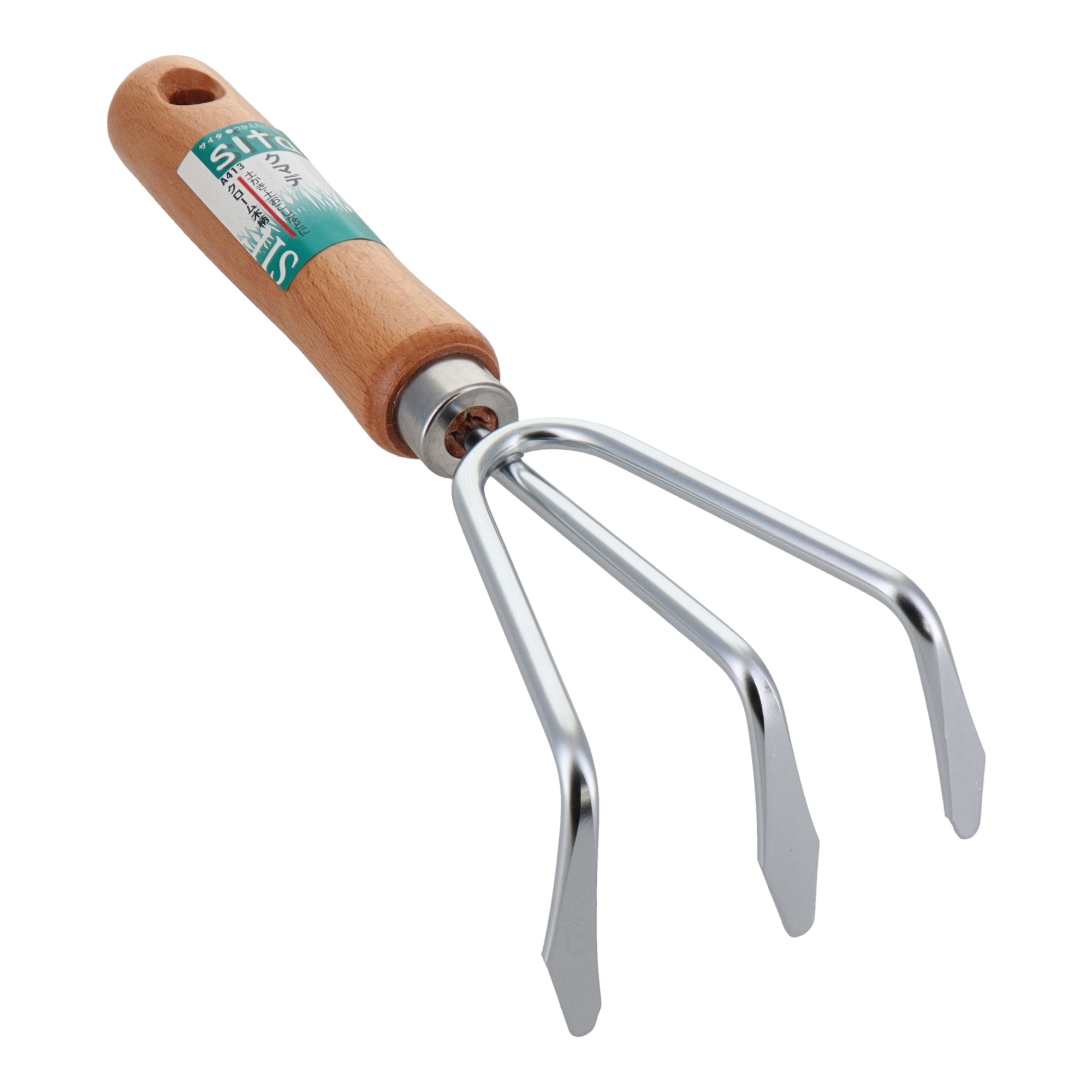 A413 穴掘用品 クマデ クローム木柄熊手｜株式会社 三共コーポレーション