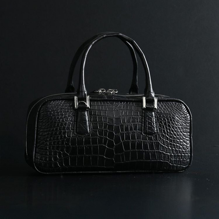 クロコダイル マット加工 2way ミニボストンバッグ