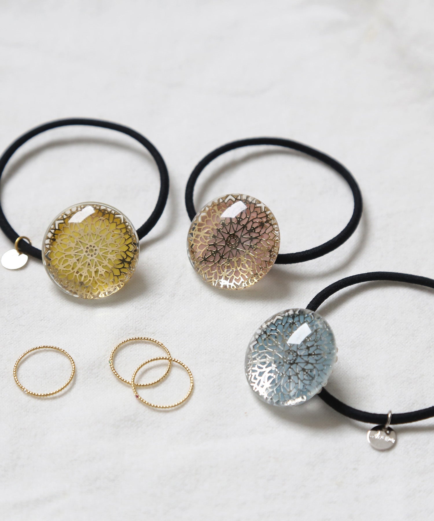 ANEMONE】透かしレースモチーフを閉じ込めたクリアヘアゴム｜SANPO