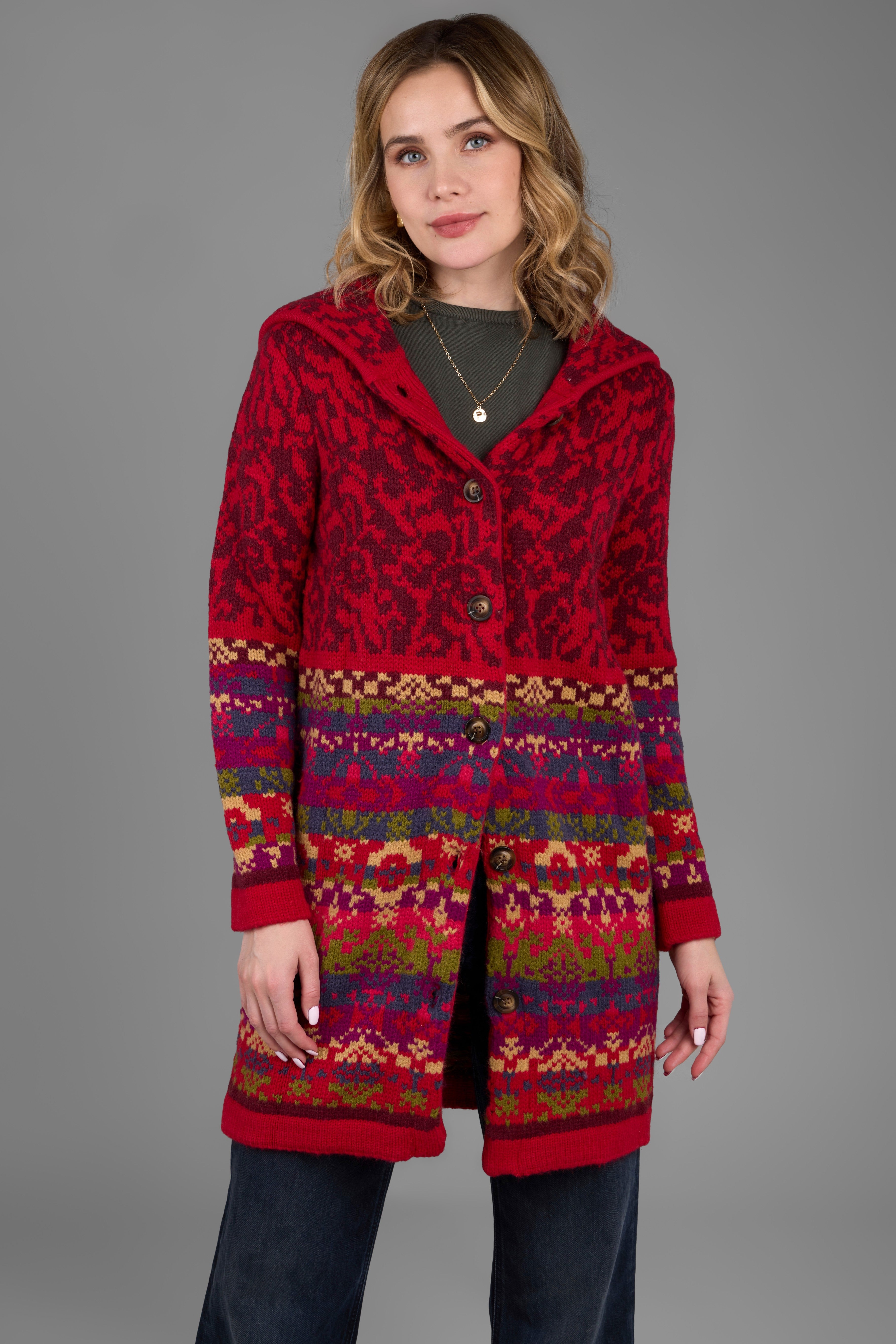 Fair Isle Nordic Long Cardigan – SAACHI