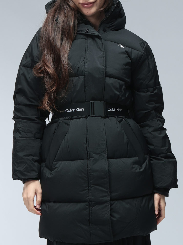 Calvin Klein (カルバンクライン) ベルト付き ミッドウェイト ロング丈