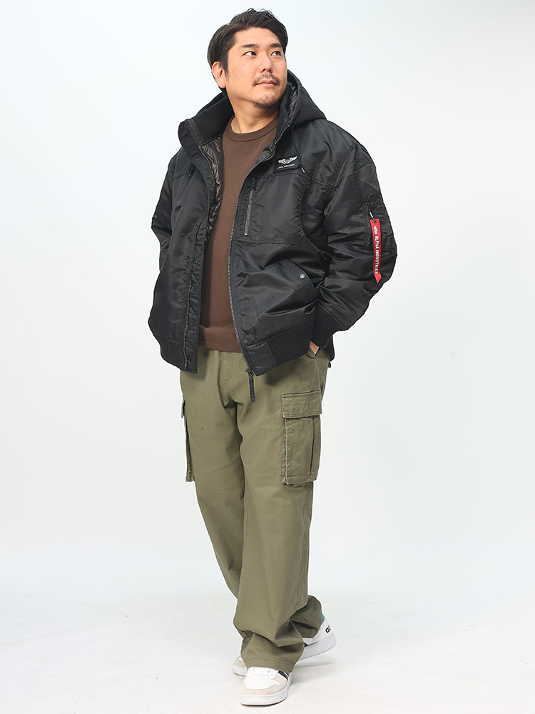 THERMOLITE フルジップ 中綿 ジャケット HOODED RIB JACKET (ALPHA