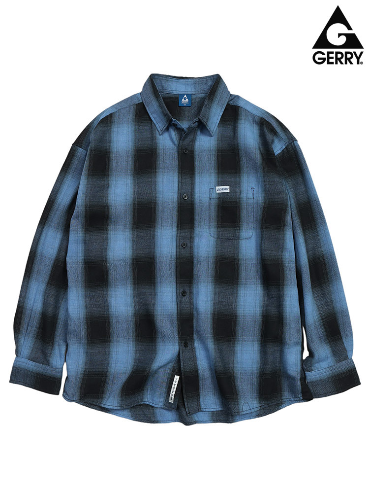 GERRY (ジェリー) チェック シャツ 長袖 メンズ ユニセックス オンブレ
