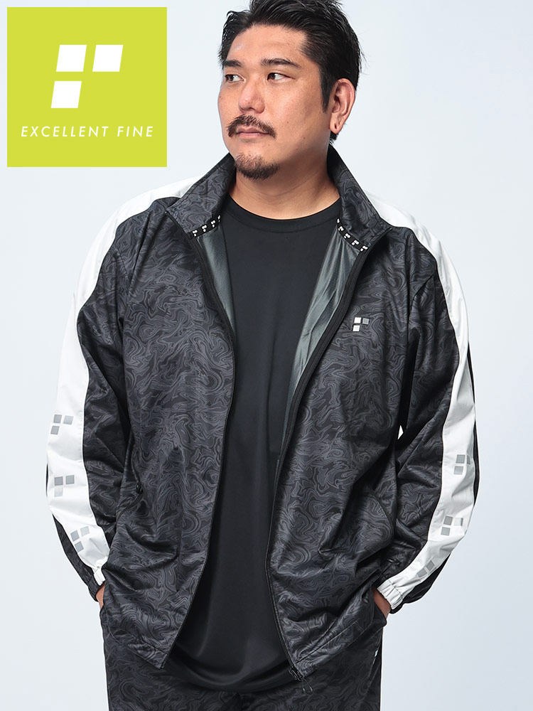 ジャケット ストレッチ 総柄 フルジップ アウター ブルゾン スポーツ