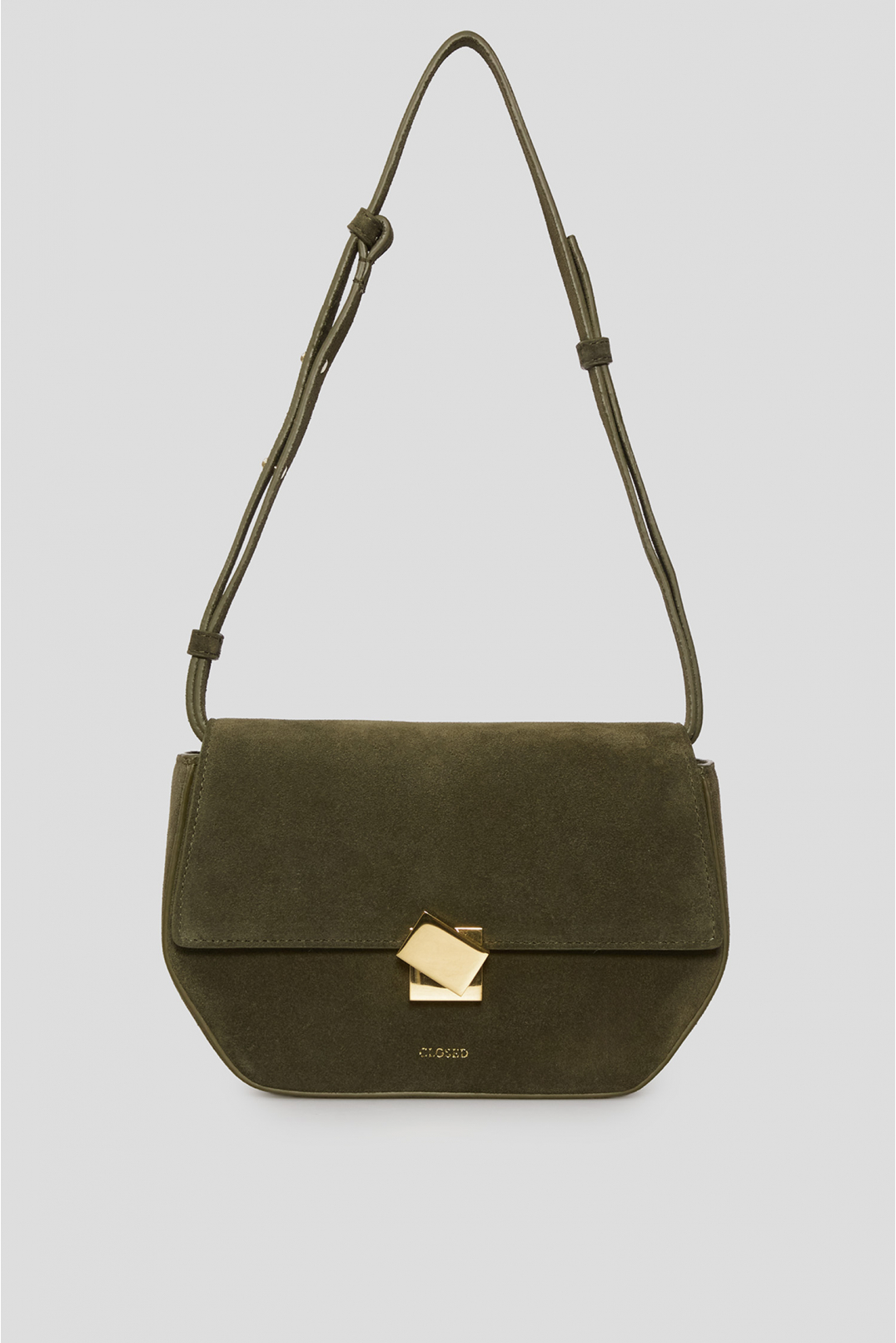 Жіноча темно-зелена замшева сумка Closed C90424-85J-22-681 — Saks'85