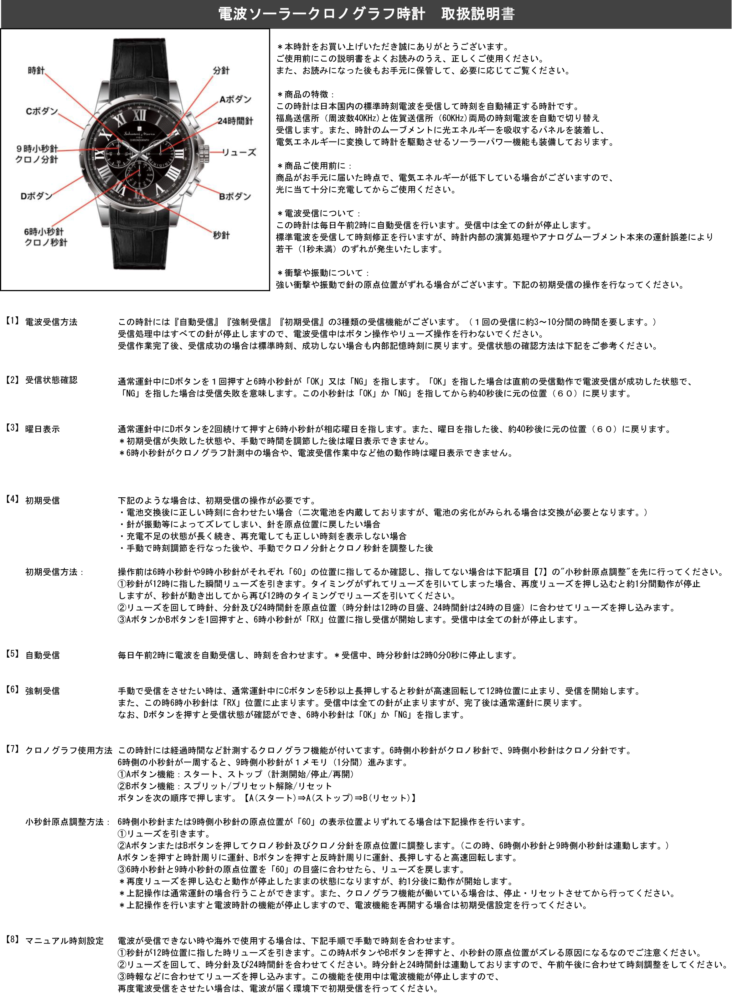 取扱説明書 - サルバトーレマーラ公式オンラインショップ