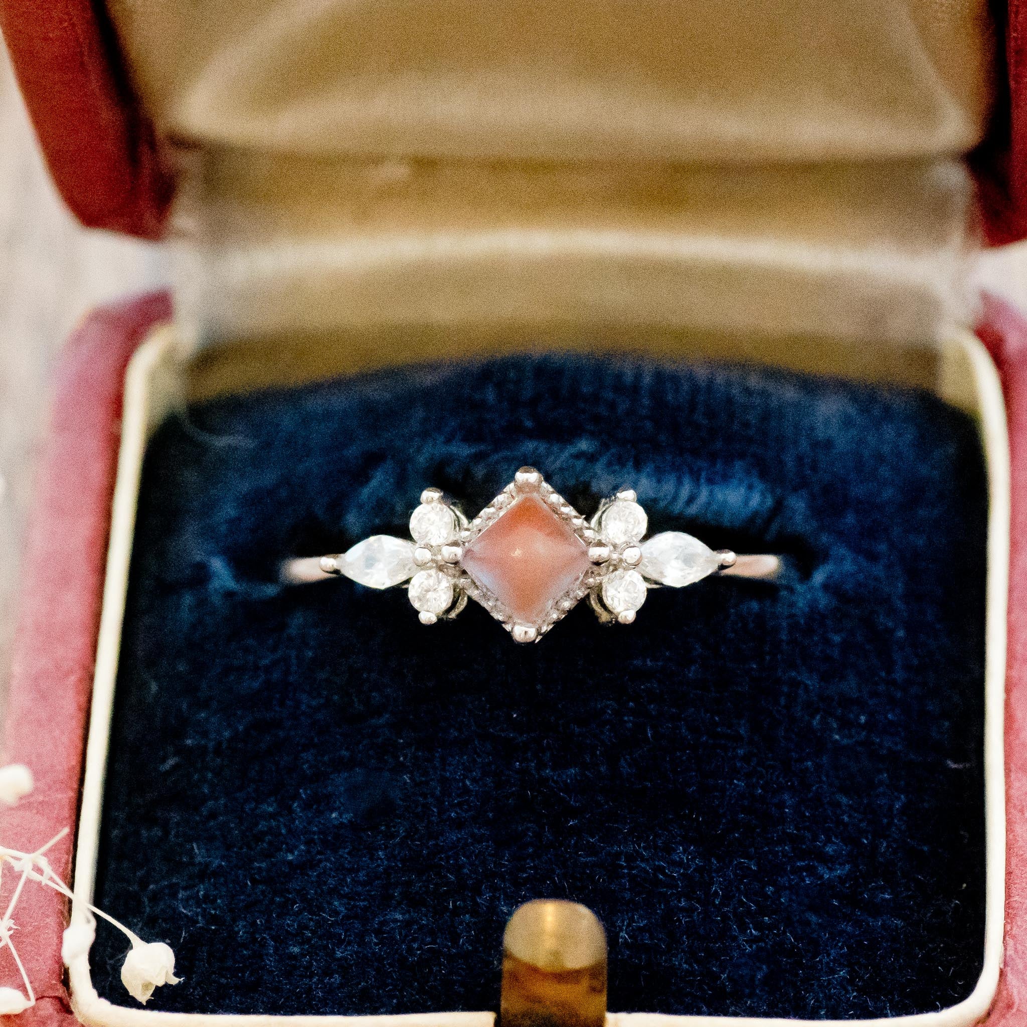 スクエア型 マットアンティークサフィレット シルバーリング