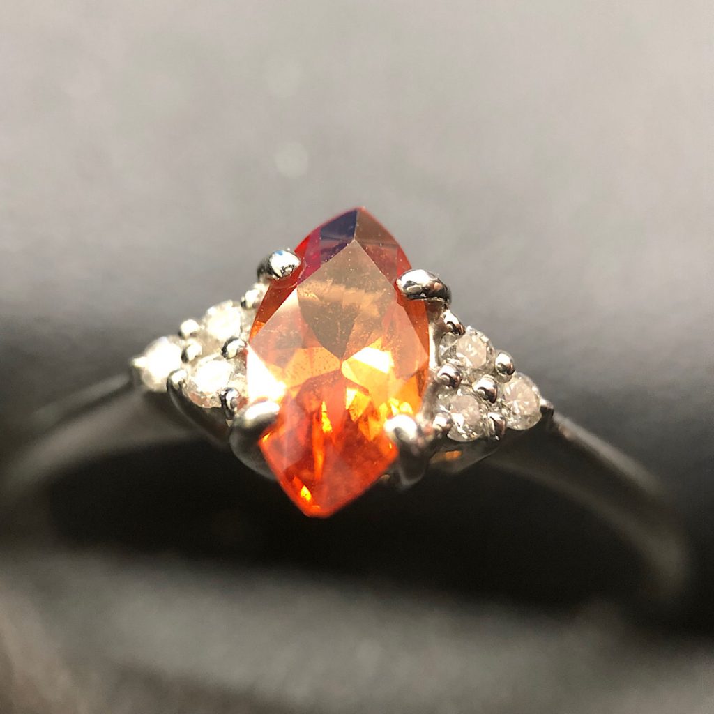 pt850 オレンジサファイア付きリングの買取実績 | 買取専門店さすがや